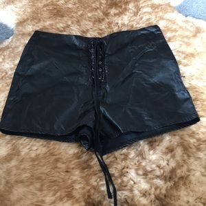 Charlotte Russe Black Leather Shorts
